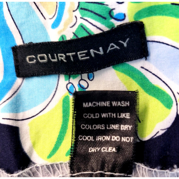 Courtenay Skirt Womens 18W Blue Green Paisley A-Line Cotton Stretch Side Zip - Picture 4 of 11